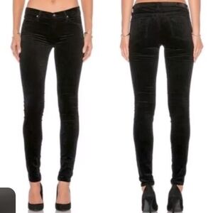 Ag Adriano Goldschmied Black Velvet The Legging Super Skinny  Jeans NWOT